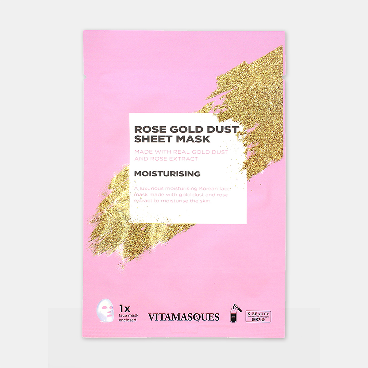 Rose gold dust sheet mask
