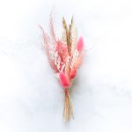 Droogbloemen mini boeketje roze